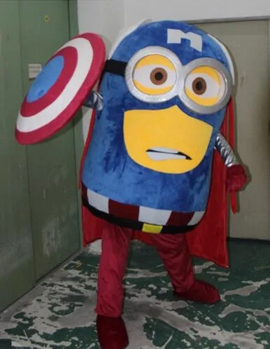 

2019 New Adult Captain America Mascot Costume Custom Made Adult Despicable Minion Mascot Costume Free Shipping