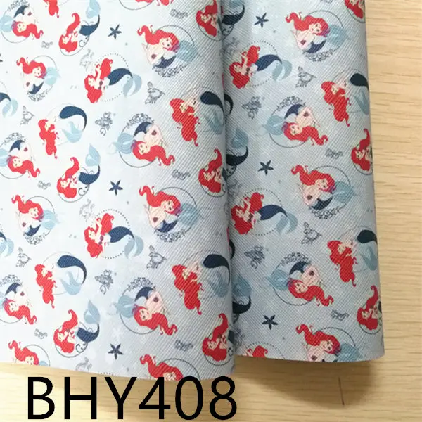 

Free shipping 7.6*12inch cartoon print synthetic leather fabric for DIY accessories BHY408