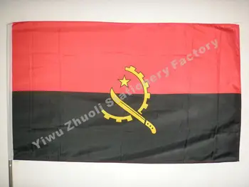 

Angola Flag 150X90cm (3x5FT) 115g 100D Polyester Double Stitched High Quality Free Shipping