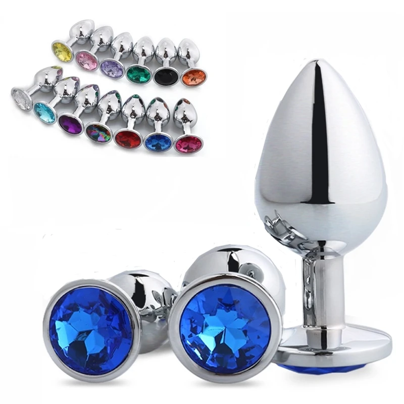 S/M/L Metal Anal Gay Sex Toys Butt Plug Massager with Crystal Jewelry for Men Women Adult |