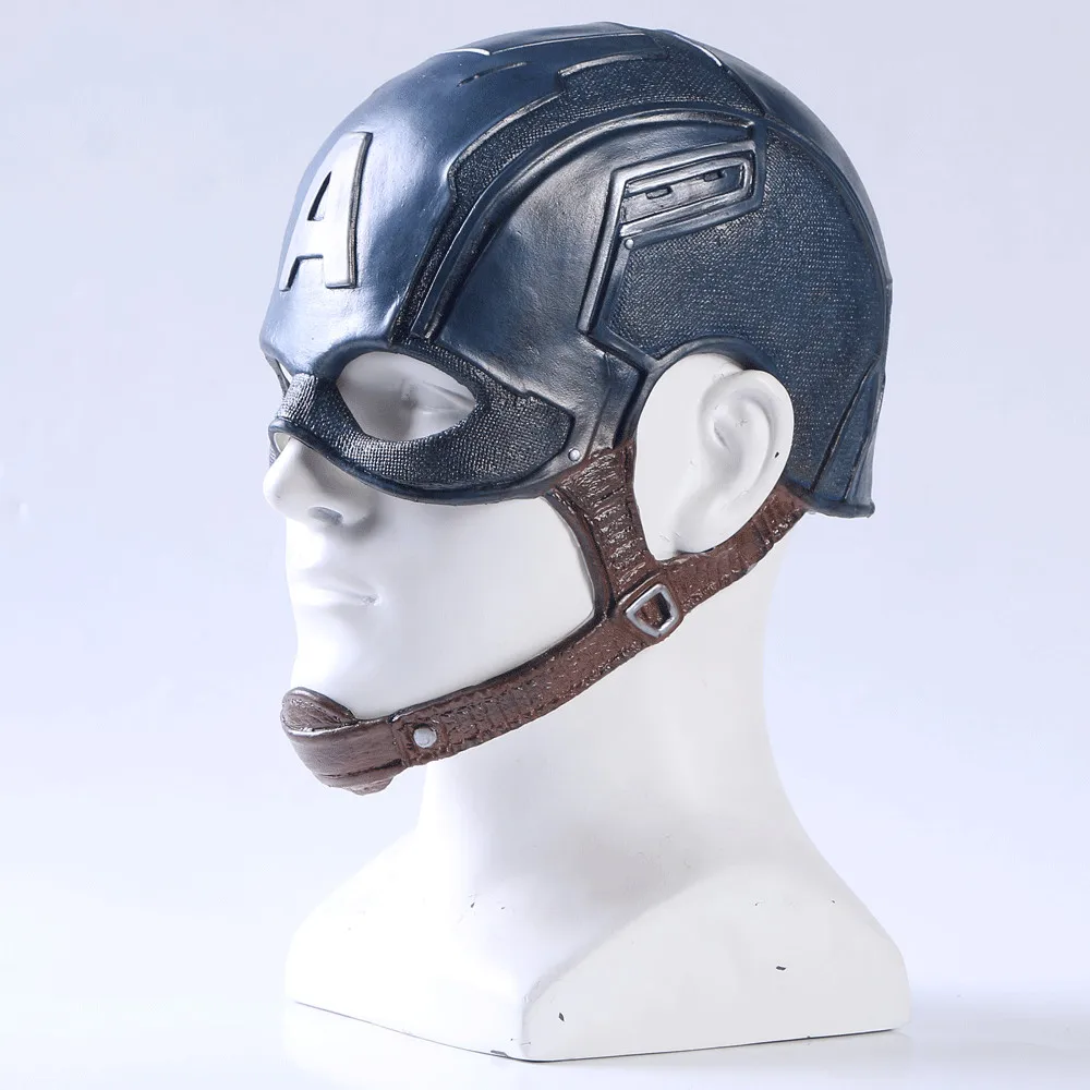 Comprar Película Capitán América 3 guerra Civil máscara del Capitán América Cosplay Steven Rogers superhéroe casco de látex Halloween para hombres fiesta Prop