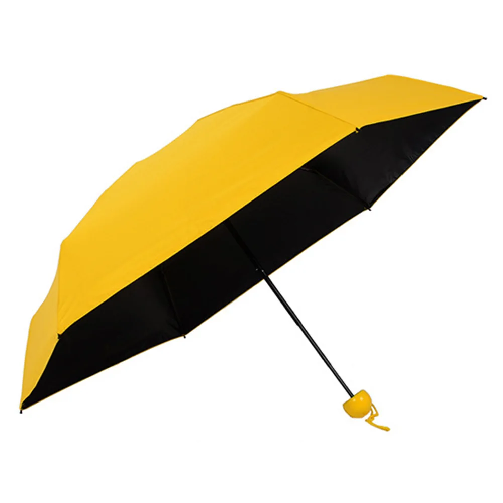 

Windproof Strong Waterproof Capsule Umbrella Rain Dual-purpose Kids Sunshade Lightweight Durable Mini Pocket Girls Five-folding