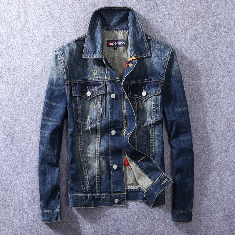 Vintage Deisgner Fashion Men Jacket Indian Chief Pattern Embroidery Retro Denim Jacket Men Coats Streetwear Hip Hop Jacket homme Vintage Deisgner Fashion Men Jacket Indian Chief Pattern Embroidery Retro Denim Jacket Men Coats Streetwear Hip Hop Jacket homme