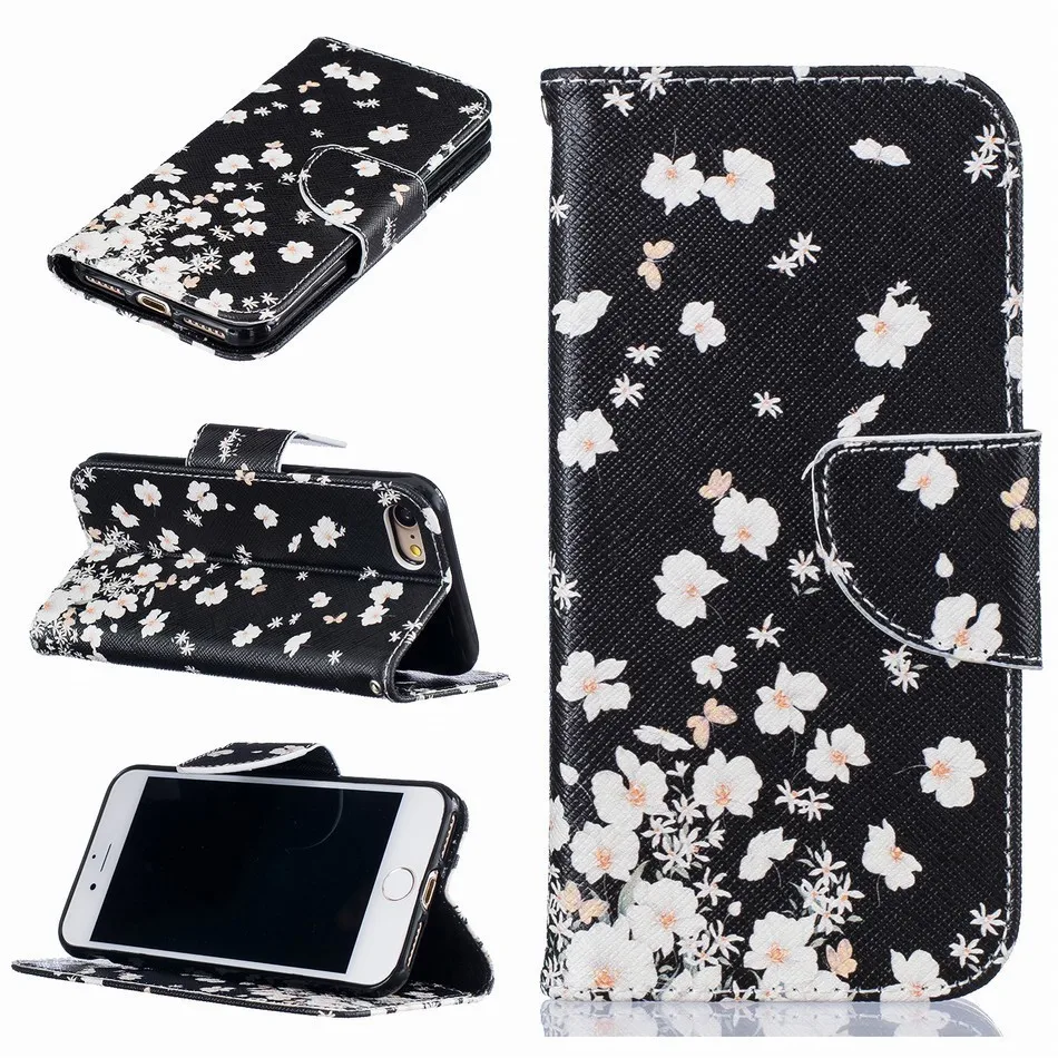 

Mobile Phone Cover For Apple iphone 6 6S 7 8 Plus 5 5S SE Vintage Capa Flip Case Wallet Stand PU Leather Silicone Coque DP07Z