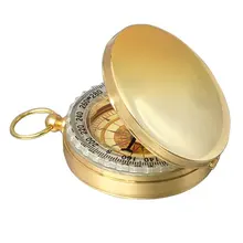 Классические латунные карманные часы Стиль кемпинга компас