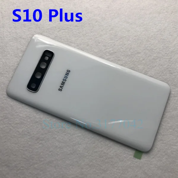 Samsung задняя Батарея Крышка для samsung Galaxy S10 плюс S10 S10e S10+ G9750 SM-G975F G9730 SM-G973F G970F сзади Стекло чехол - Цвет: S10 Plus white