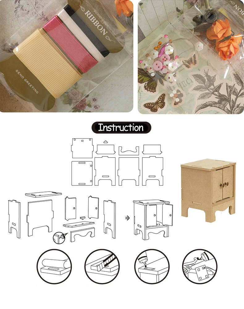 Eno поздравление DIY Мини ящик для хранения Драгоценности для скрапбукинга винтажный Mni шкаф инструмент мини комод деревянный домашний декор