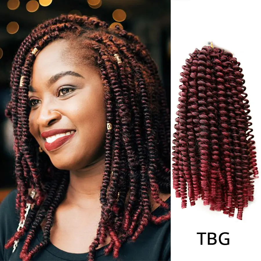 us $4.78 35% off|alileader 8 inch afro fluffy spring twist hair extension  kanekalon short crochet braids curly hair jamacain bounce crochet hair on