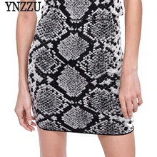 YNZZU Chic высокая талия трикотажная юбка для женщин Весна змея печати Короткие Bodycon юбки для мини Femme уличная YB264