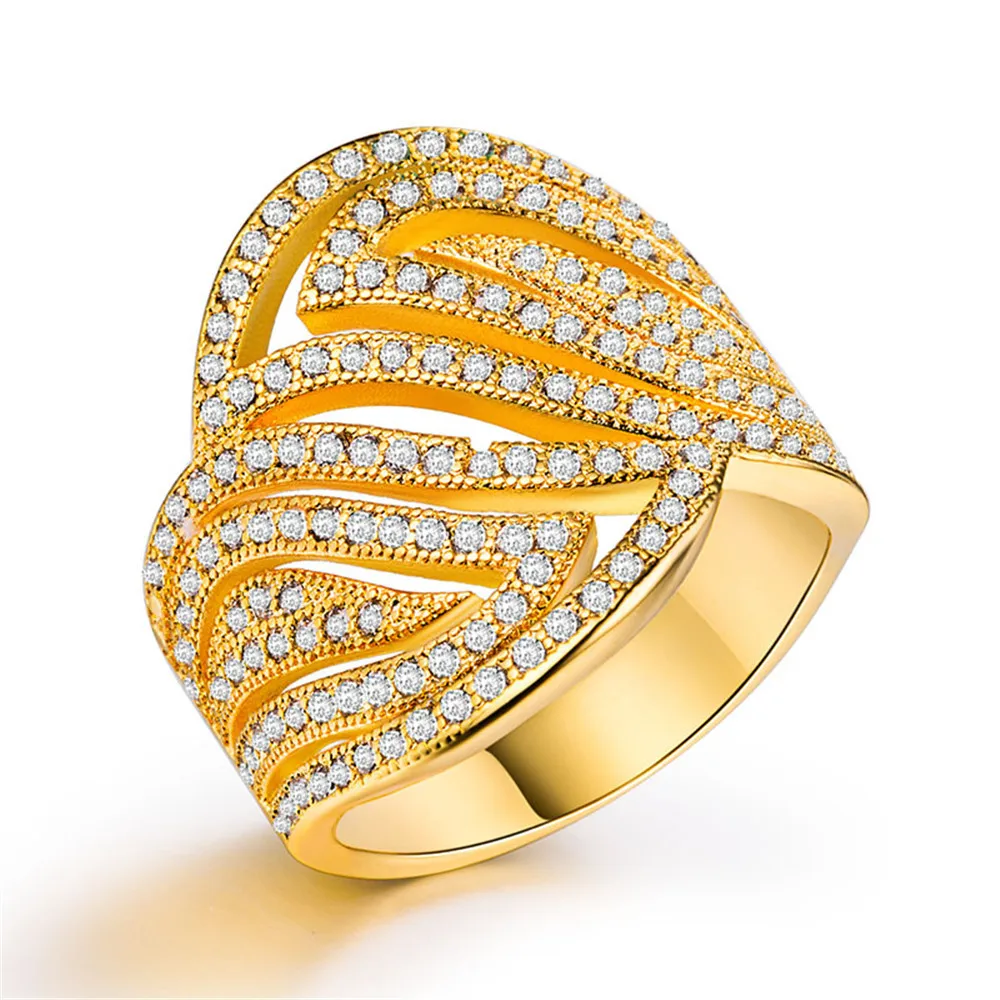 

Rose gold rings Diamond ring moissanite opal Fashion ladies ring plated with 18k yellow gold and zircon Rose golden jade B843