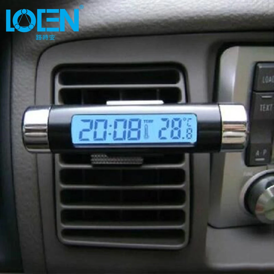 Buy Digital LCD Automotive Thermometer Clock Calendar blue Backlight