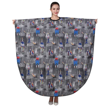 

Vintage Patern Hairdressing Cape Glamour Queen Design Apron Waterproof & Breathable Styling Gown Wrap Cutclothes Work Cloth 1117