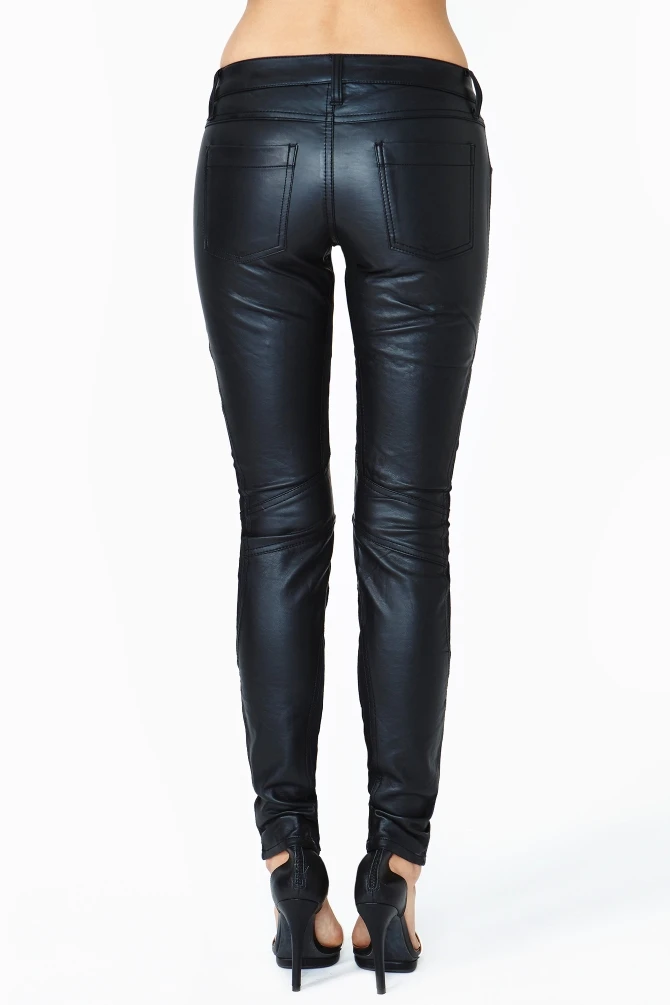 Модные брендовые женские брюки из искусственной кожи, узкие джинсовые брюки-карандаш, трикотажные повседневные кожаные брюки в стиле пэчворк