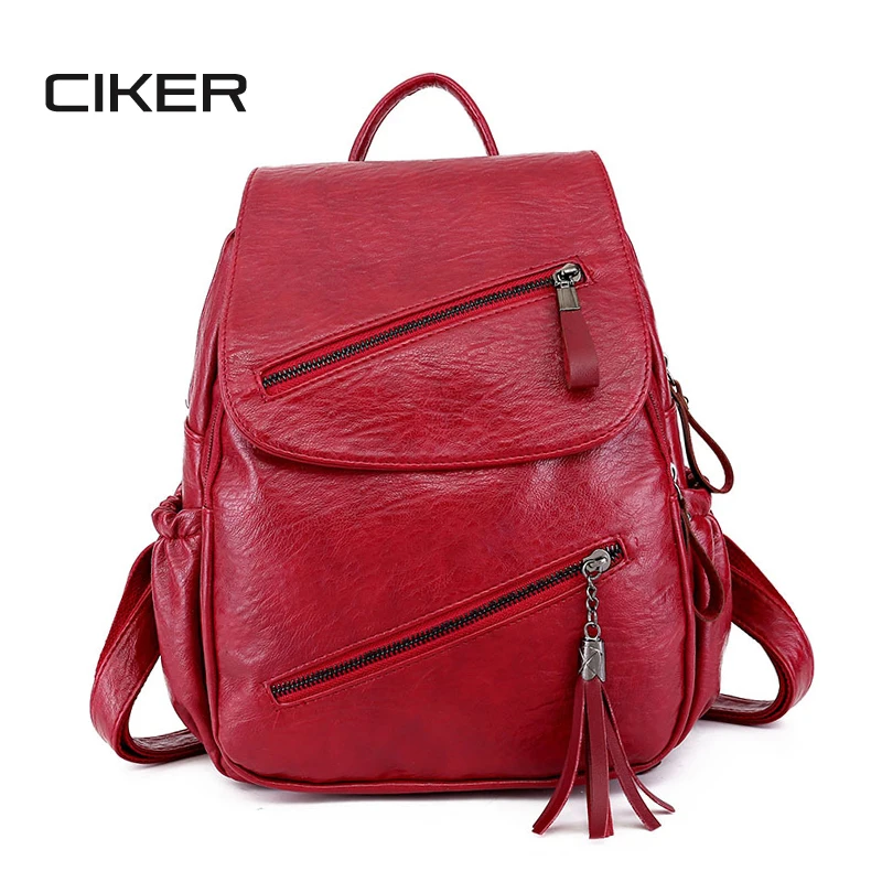 

CIKER Women Vintage Backpacks High Quality Leather Backpacks For Teenage Girls Sac A Main Female Retro School Shoulder Bags