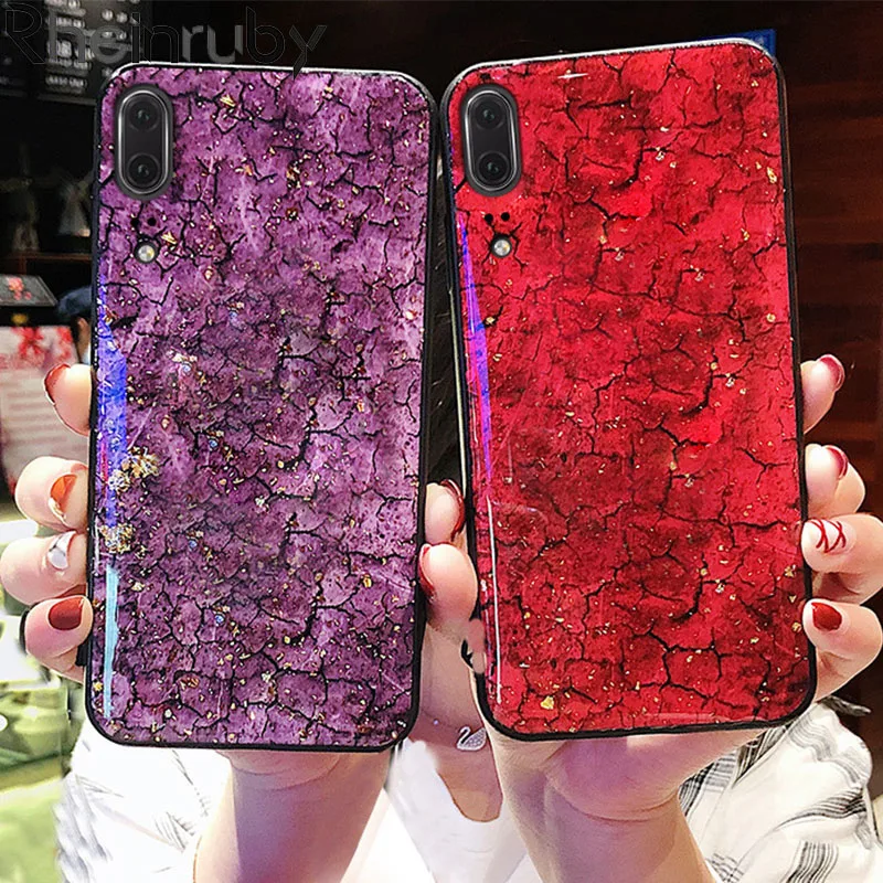Rheinruby Glitter Gold Foil Soft Case For Huawei Mate 20 Pro X Nova 4 P20 Lite P30 Plus Honor 8X 9 Cover Capa |