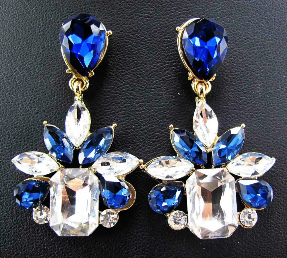 

Women's fashion earrings New arrival brand sweet metal with gems crystal exquisite earring for women girls E405 410