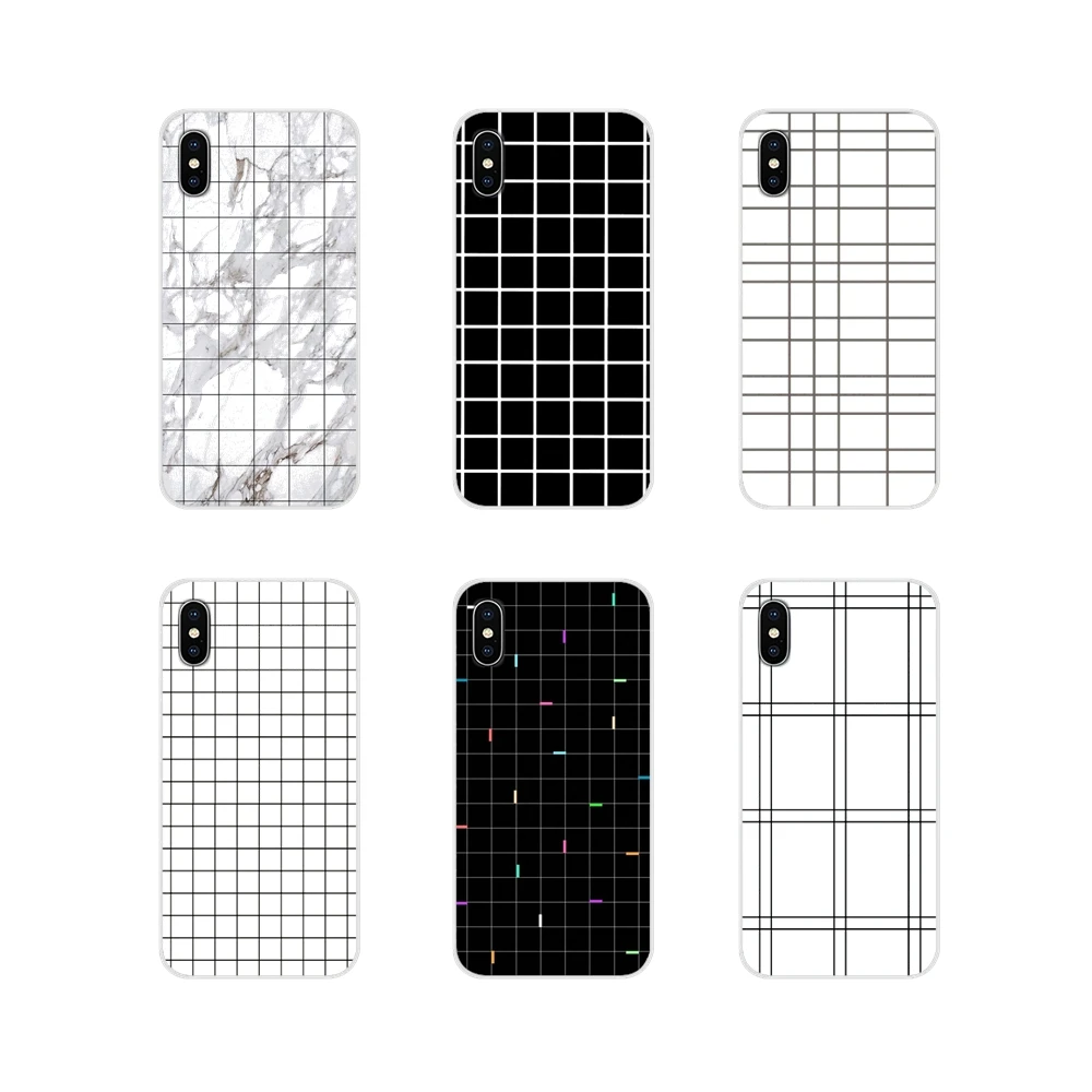 

The latest retro style black and white grid For Apple iPhone X XR XS MAX 4 4S 5 5S 5C SE 6 6S 7 8 Plus ipod touch 5 6 Soft Cases