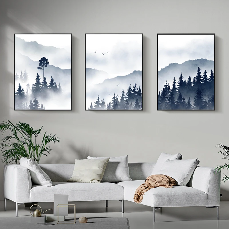 Watercolor-Foggy-Forest-Amazing-Scene-Canvas-Painting-Poster-Prints-Wall-Art-Picture-for-Living-Room-Gallery (3)