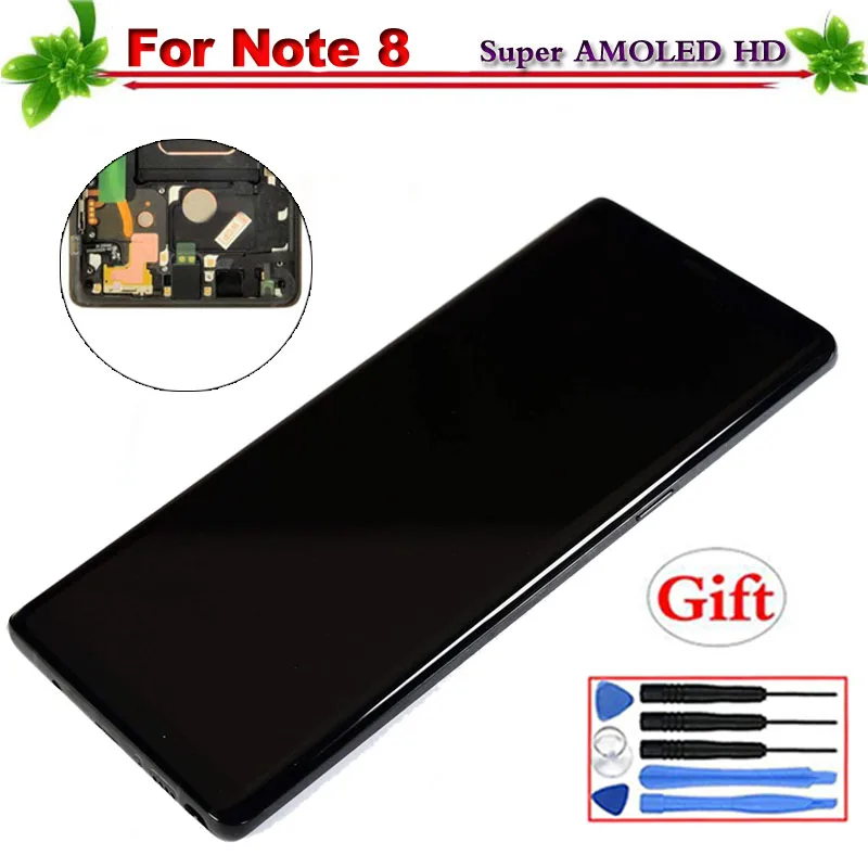 

Repalcement for Samsung Galaxy Note 8 N9500 N9500F LCD Display Touch Screen Digitizer Assembly With Frame Super Amoled