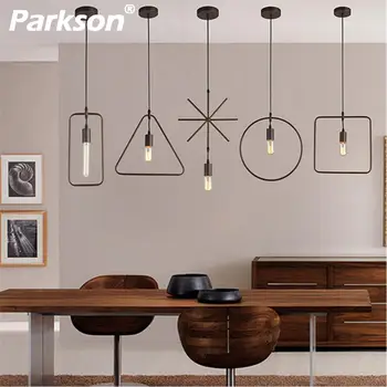 

Pendant Lights lamp Cord Creative Modern Ceiling Decor Light Loft Metal Black Pendant lamp E27 Edison bulb For Restaurant Bar