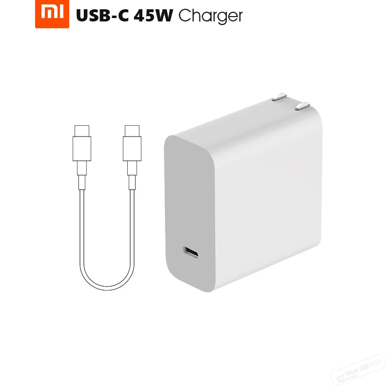 Xiaomi USB-C 45 Вт зарядное устройство с умным выходом usb type-C порт Поддержка PD 2,0 QC 3,0 быстрая зарядка подарок C2C кабель