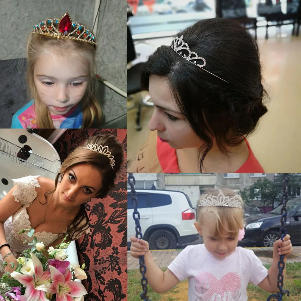 Свадебные диадемы с кристаллами и повязка в виде короны, Детские Цветочные украшения для девочек, свадебные аксессуары для волос, украшения для волос