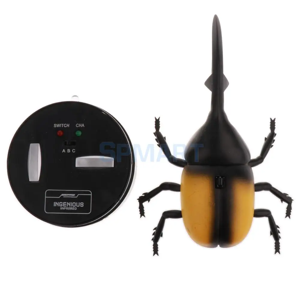 RC Infrared Remote Control Spider Prank Toys Insects Joke Scary Trick Gag Party Halloween Xmas Gift Kids Friends Cat Toy Yellow
