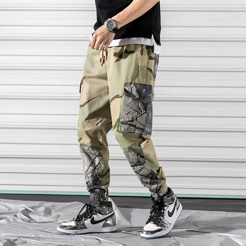 Камуфляжные тактические брюки карго мужские 2019 хлопковые брюки для хип-хопа Харадзюку уличные шаровары мужские странные вещи штаны
