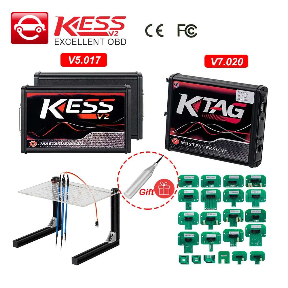 

KTAG V7.020 V2.23 4 LED Master Version ECU Programming tool KESS v2 V5.017 EU Red OBD2 chip Tuning BDM Frame adapter