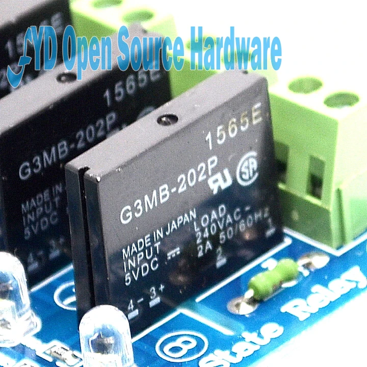 1 шт. 8 channel 5 В ССР G3MB 202P твердотельные реле Модуль с предохранителем 250 2A|relay module|module
