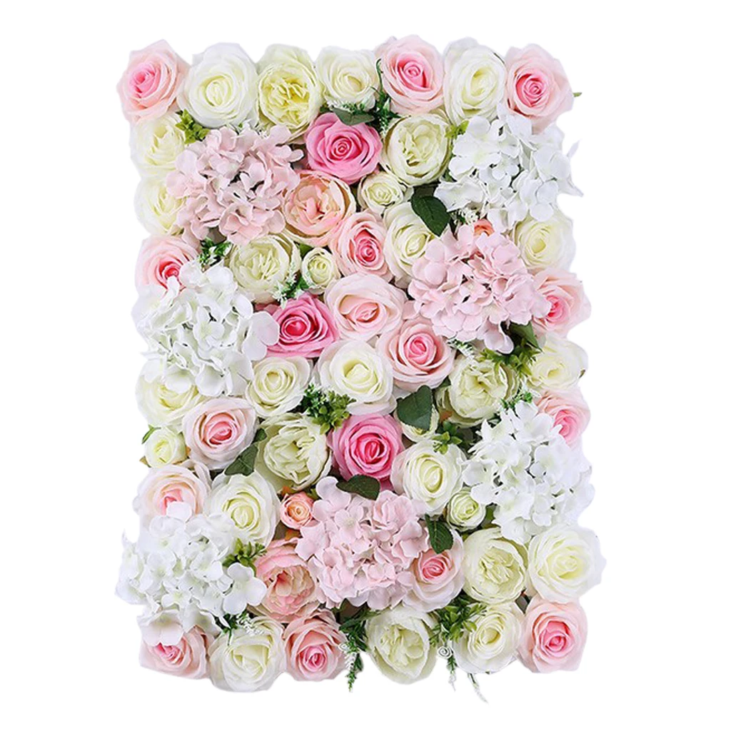40x60cm Artificial Silk Flowers Wall Fake Flower Fence Porch Privacy Screen for Wedding Background Party Garden Decor Photo Prop