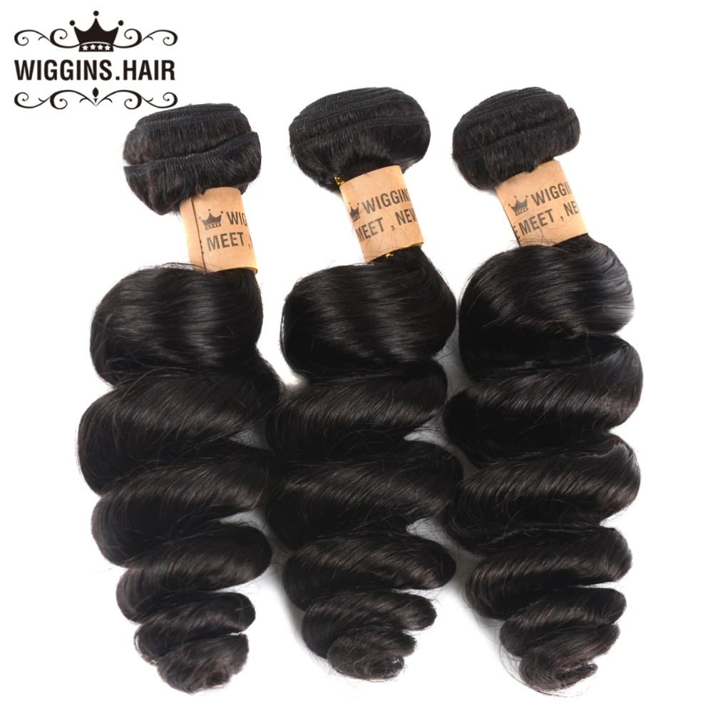 Wiggins Hair Brazilian Loose Wave Hair Weave Bundles Human Hair Weaving 1/3  Bundles Natural Color 8-26 Inch Remy Hair Extension - Hair Weaving -  AliExpress