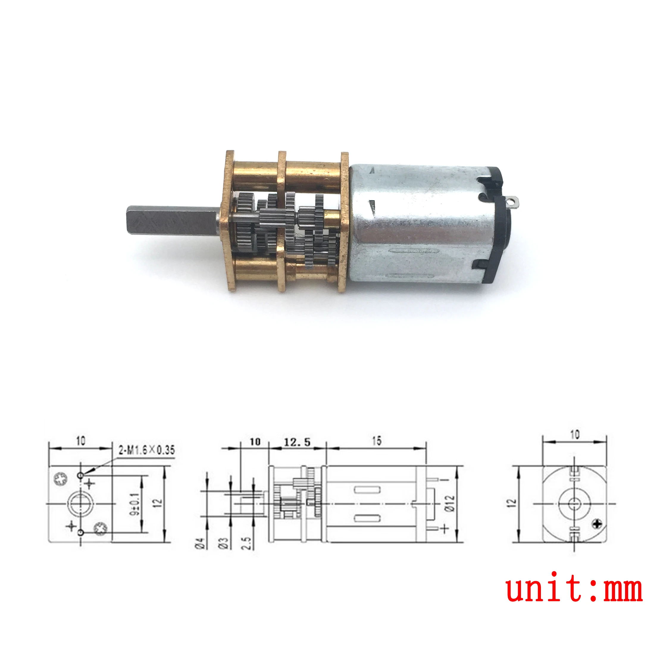 moteur /à courant continu GA12-N20 de haute qualit/é pour bricolage 60//500 // 1000RPM Dc 12V Moteur /à engrenages 1000RPM