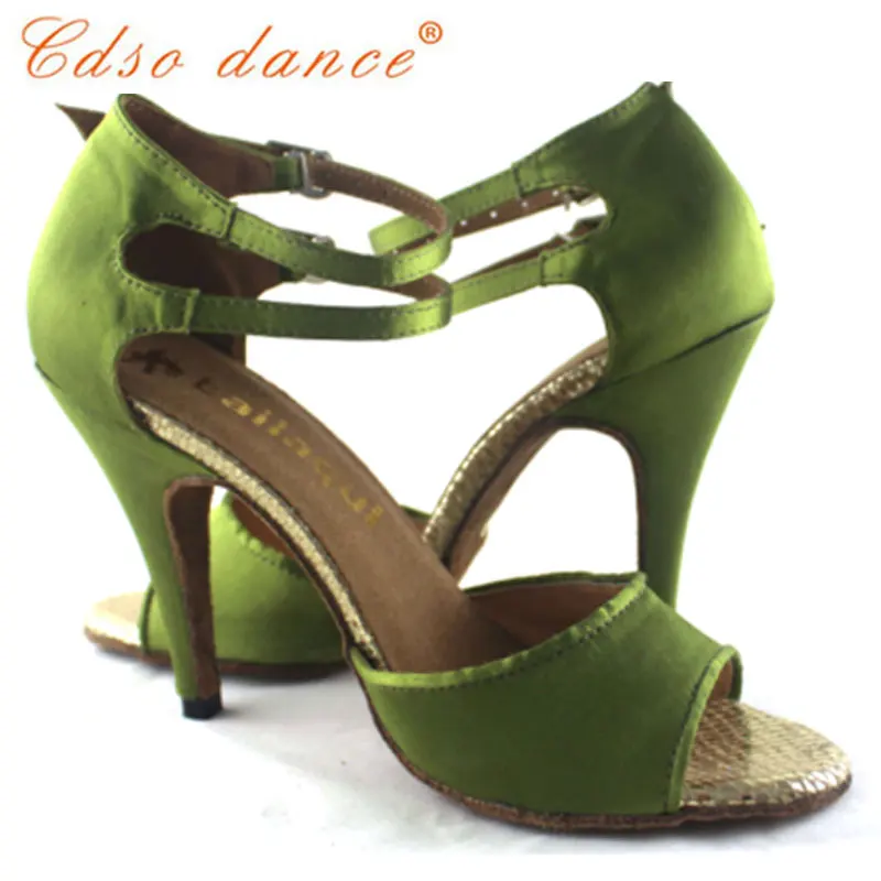 Cdso/Танцевальная обувь 10206 года, женские бальные/зеленые туфли для латинских танцев, женская танцевальная обувь, Самба, сальса, чачача, Румба, каблук 10 см, 3,9 дюйма