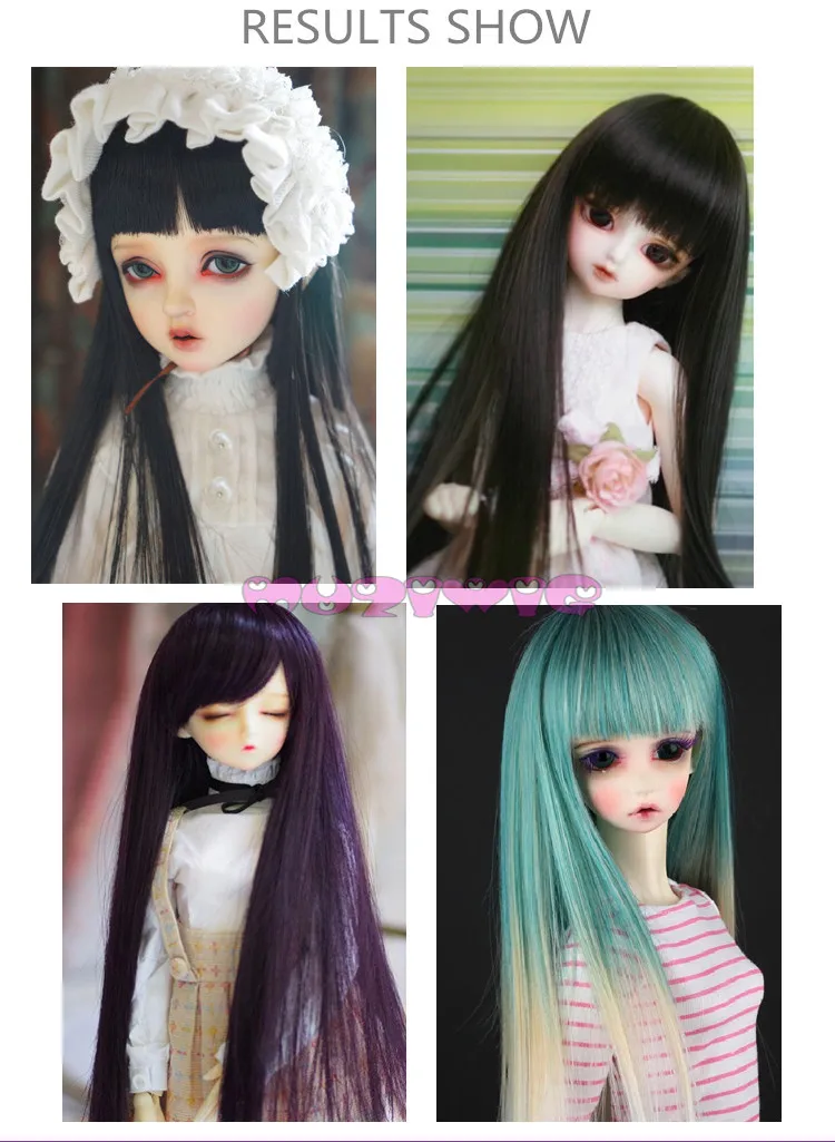 Куклы парики 15*100 см прямые волосы парики для 1/3 1/4 1/6 BJD SD Blyth куклы