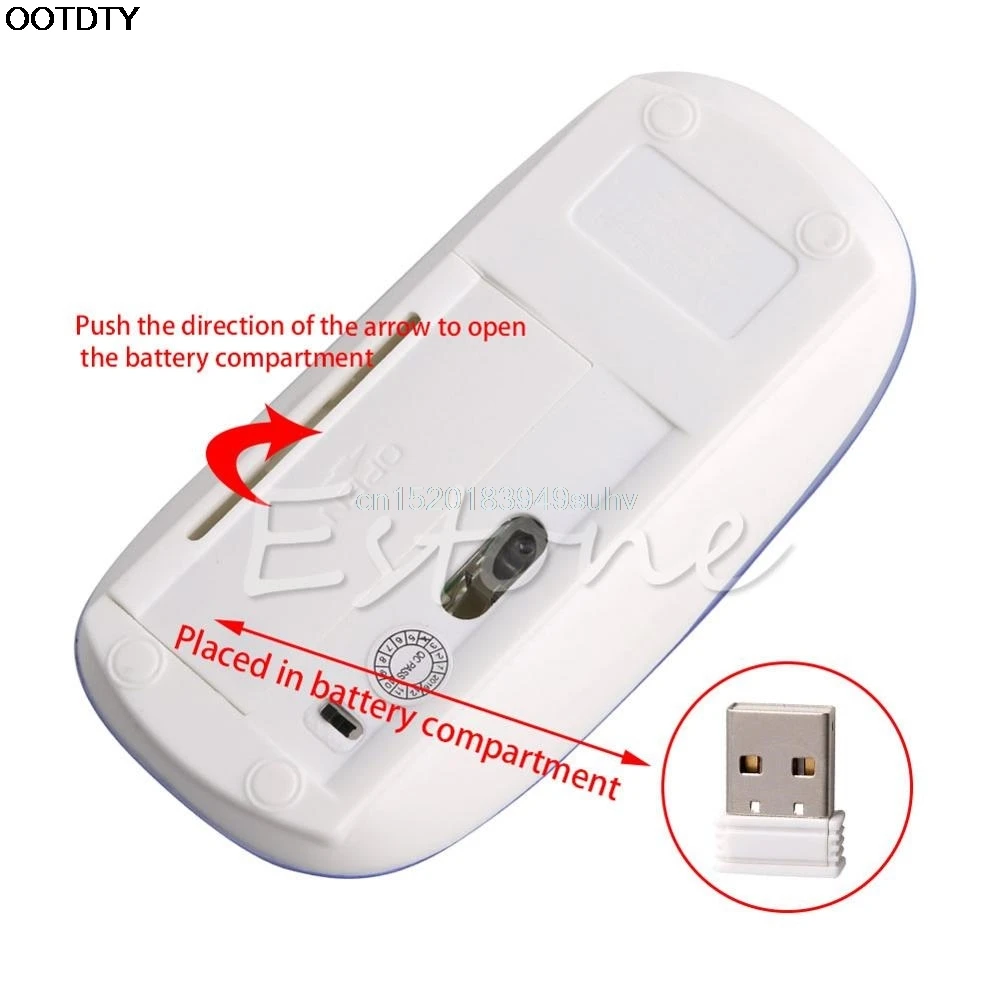 2 4 ГГц Беспроводной ультра тонкий оптический прокрутки Мышь/Мышей + USB приемник