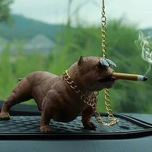 Bully Pitbull coche simulado perro adornos de muñecas colgante decoración interior de automóviles adornos juguetes regalo accesorios de coche