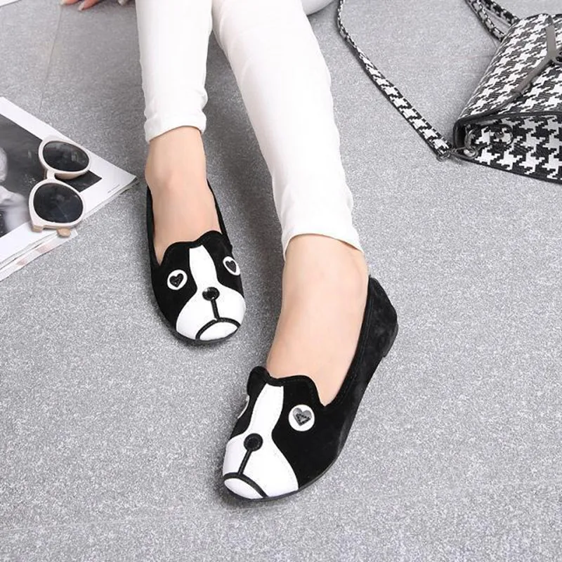 

2019 spring and autumn new personality women's shoes cats and dogs flat women's color matching single shoes student casual shoes