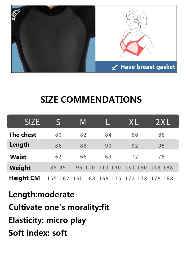SBART 2 мм неопреновый эластичный женский водолазный костюм женская теплая одежда для серфинга с коротким рукавом цельный гидрокостюм