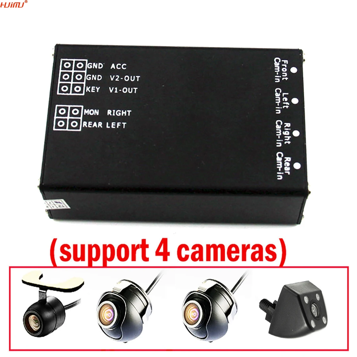 Car Camera Switch control box for 4 cameras system video control switch for rear side front