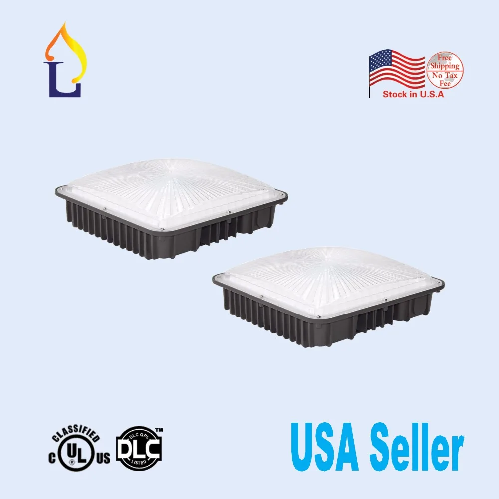 

2pcs/lot UL/DLC listed LED Canopy Light Commerical Grade Weatherproof Outdoor High Bay Balcony Carport Driveway Ceiling Light