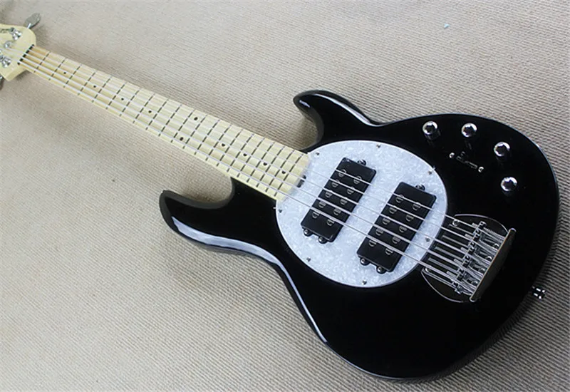 

Classical 5 Strings Black Electric Bass with Active Pickup(Sting Ray),21 Frets,Chrome Hardware,can be customized as to request