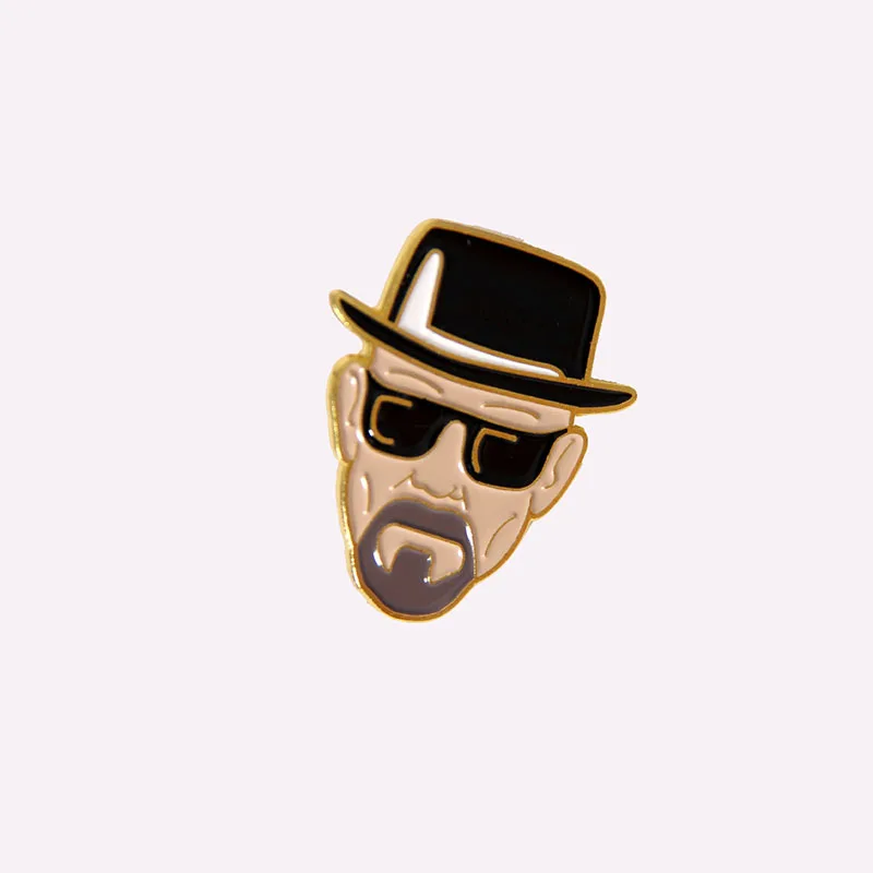 

Breaking Bad Walter White Figure Brooches Women Men Lapel Pin Backpack Bags Enamel Pins Gifts