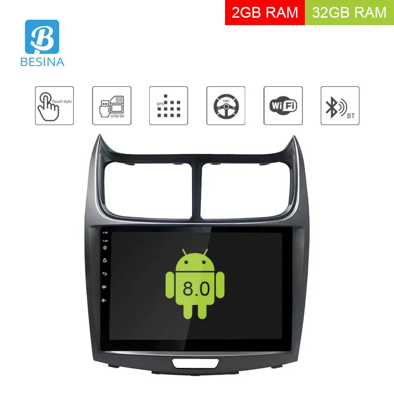 

Besina 9 inch Android 8.0 Car Radio For Chevrolet Sail 2010-2014 Multimedia Player WIFI GPS Navigation Audio Stereo 2G+32G RDS