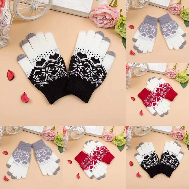 Fashion Knitting Touch Screen Gloves Soft Winter Men Women