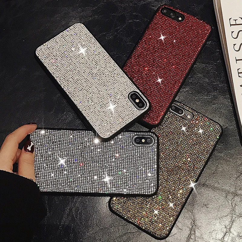 

Fashion For iPhone X XR XS MAX Bling Crystal Shining Diamond Glitter Fancy Case For iPhone 6 6S 7 8 Plus Cover Hard Plastic Caqa