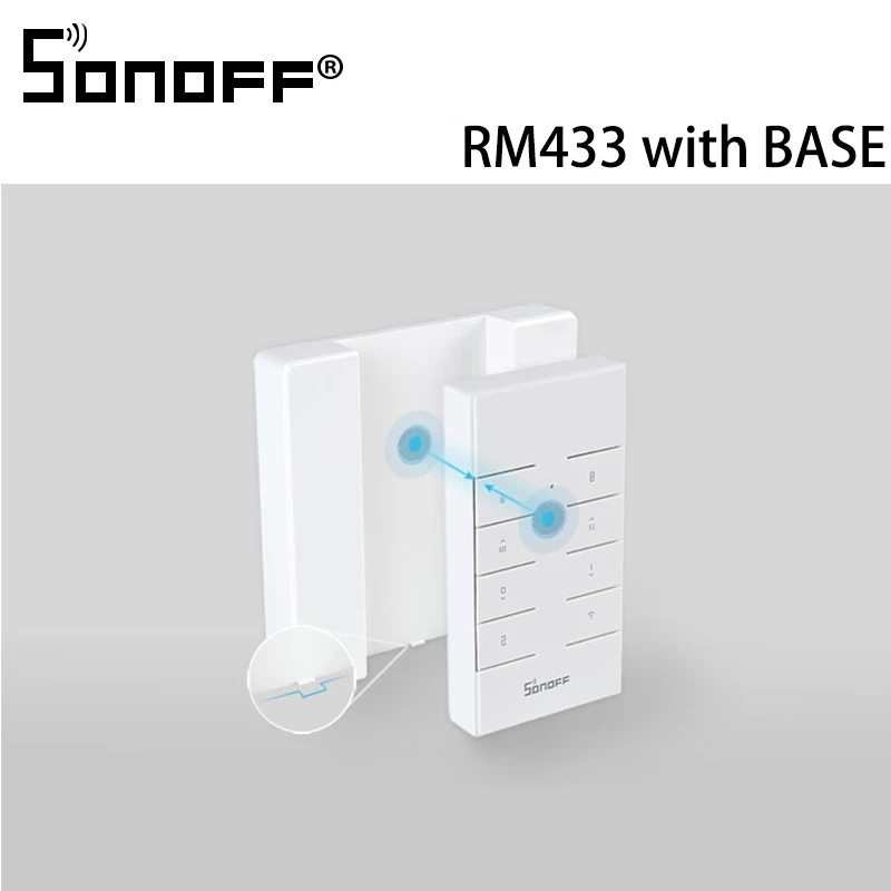 

SONOFF RM433 with BASE 8 Keys Multipurpose Custom 433 MHz RF Remote Controller Works for RF/Slampher/4CH Pro/TX Series/RF Bridge