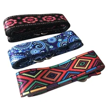 Ремешок для йоги, цветной узор, эластичный ремешок для йоги, прочный хлопковый ремешок для упражнений, регулируемая d-образная пряжка, обеспечивает гибкость для йоги