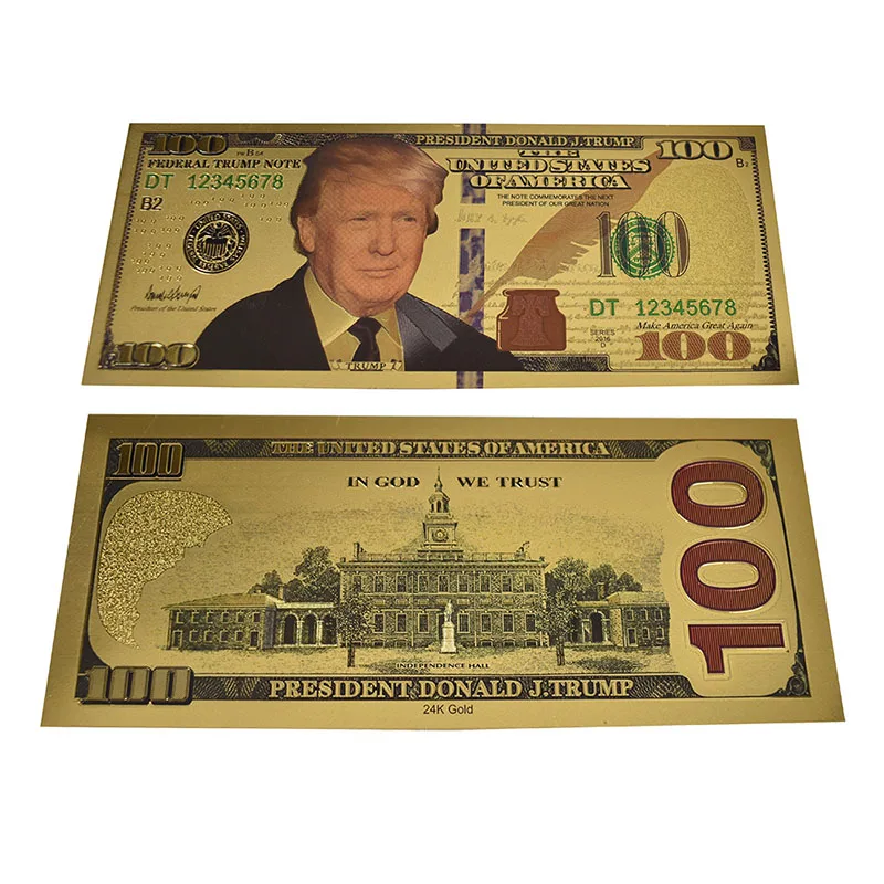 Новый дизайн американский Президент Трамп золото банкнота $ один миллион 100 1000