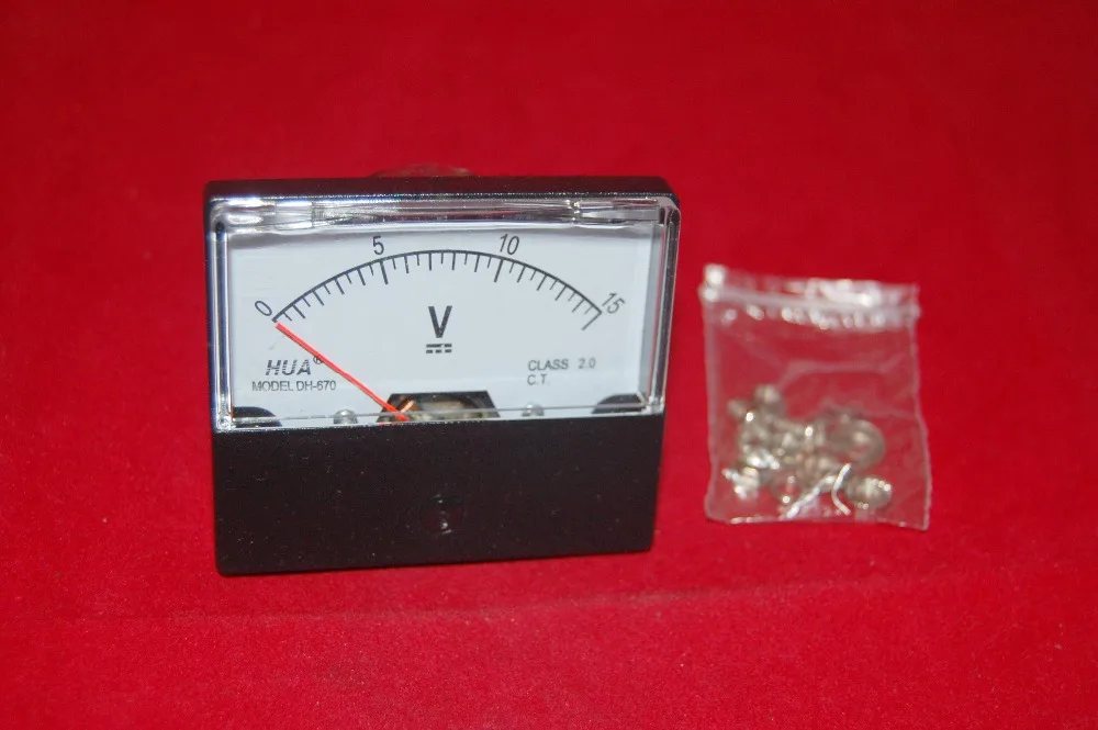 1pc DC 0-15V Analog Voltmeter Panel Voltage Meter 670 60*70mm 15V Directly Connect No need shunt | Инструменты
